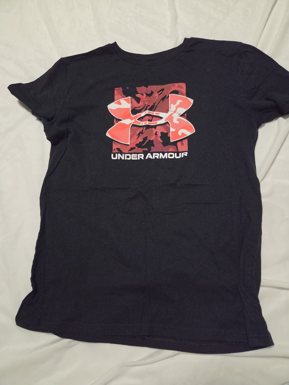 Under Armour Black Tee with Red Camo Logo Graphic